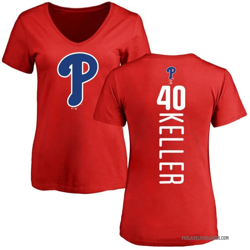 Brad Keller Women's Red Philadelphia Phillies Backer Slim Fit T-Shirt -