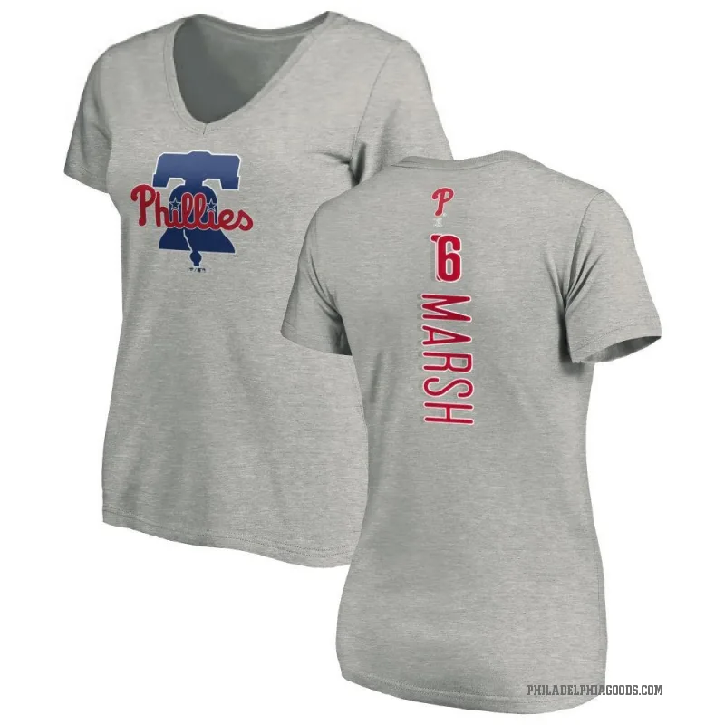 Brandon Marsh Women's Ash Philadelphia Phillies Backer Slim Fit T-Shirt -
