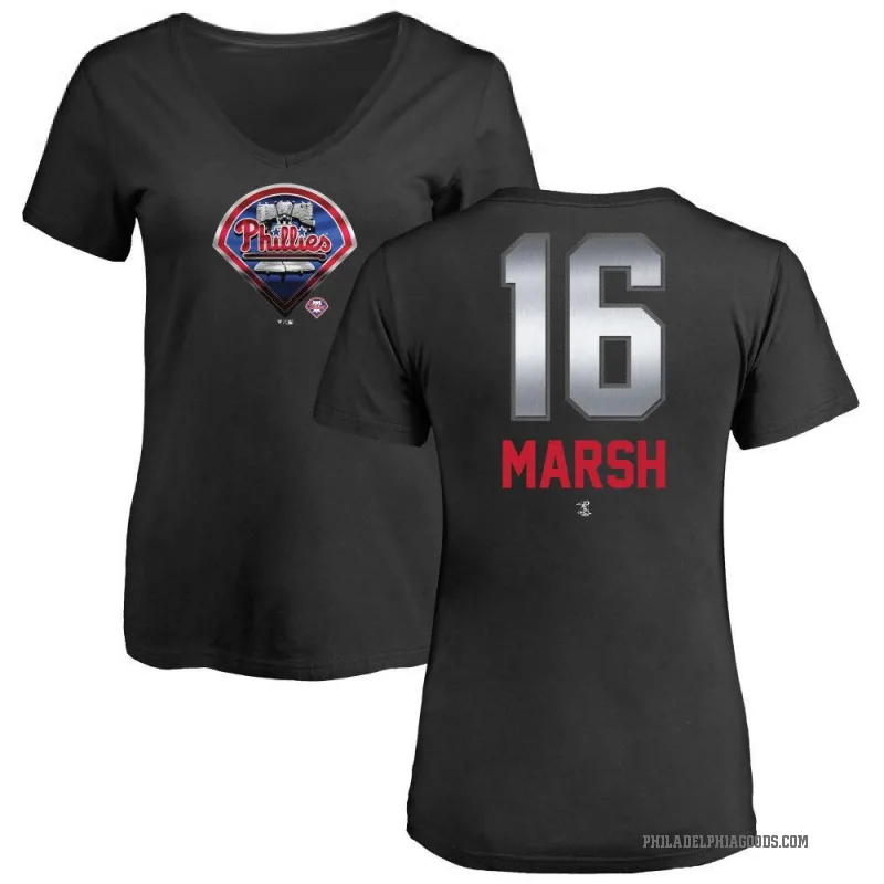 Brandon Marsh Women's Black Philadelphia Phillies Midnight Mascot V-Neck T-Shirt -
