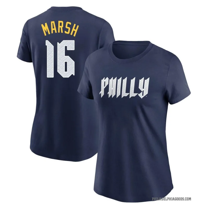 Brandon Marsh Women's Navy Philadelphia Phillies 2024 City Connect Fuse T-Shirt