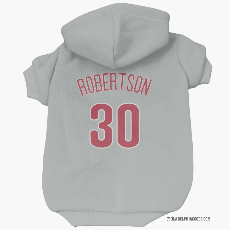 David Robertson  Gray Philadelphia Phillies  Cat & Dog Pet Hoodie