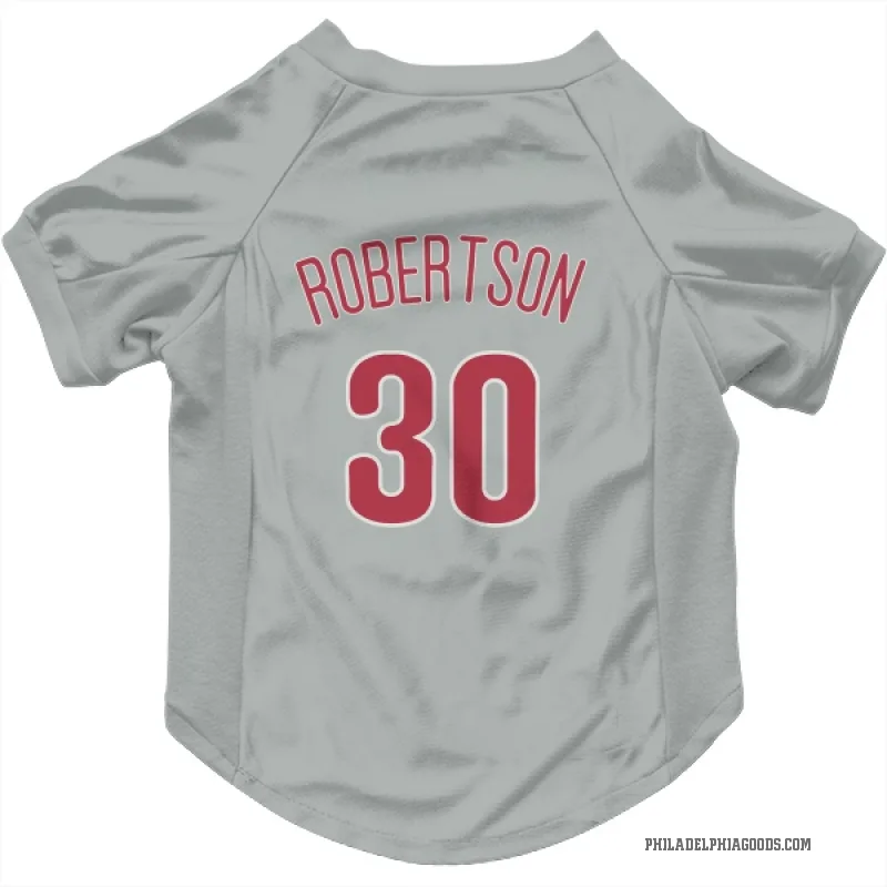 David Robertson  Gray Philadelphia Phillies  Cat & Dog Pet Jersey