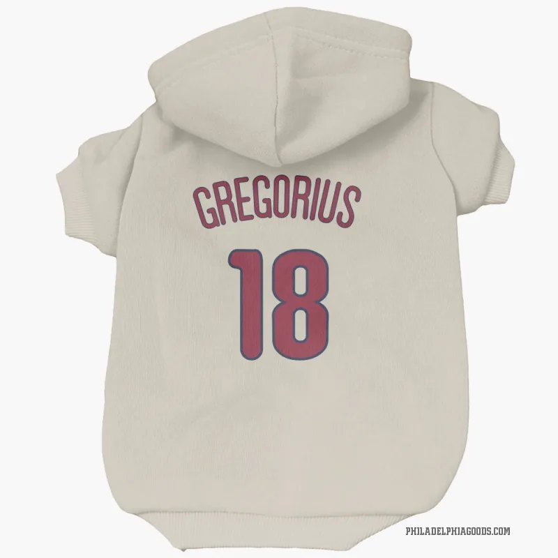 Didi Gregorius  Cream Philadelphia Phillies  Cat & Dog Pet Hoodie