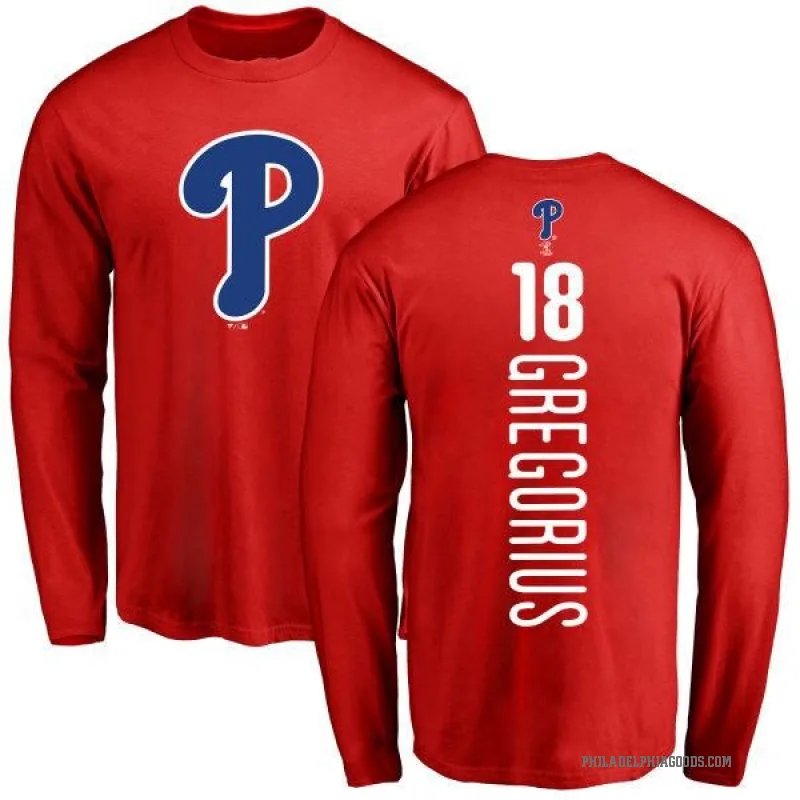 Didi Gregorius Youth Red Philadelphia Phillies Backer Long Sleeve T-Shirt -
