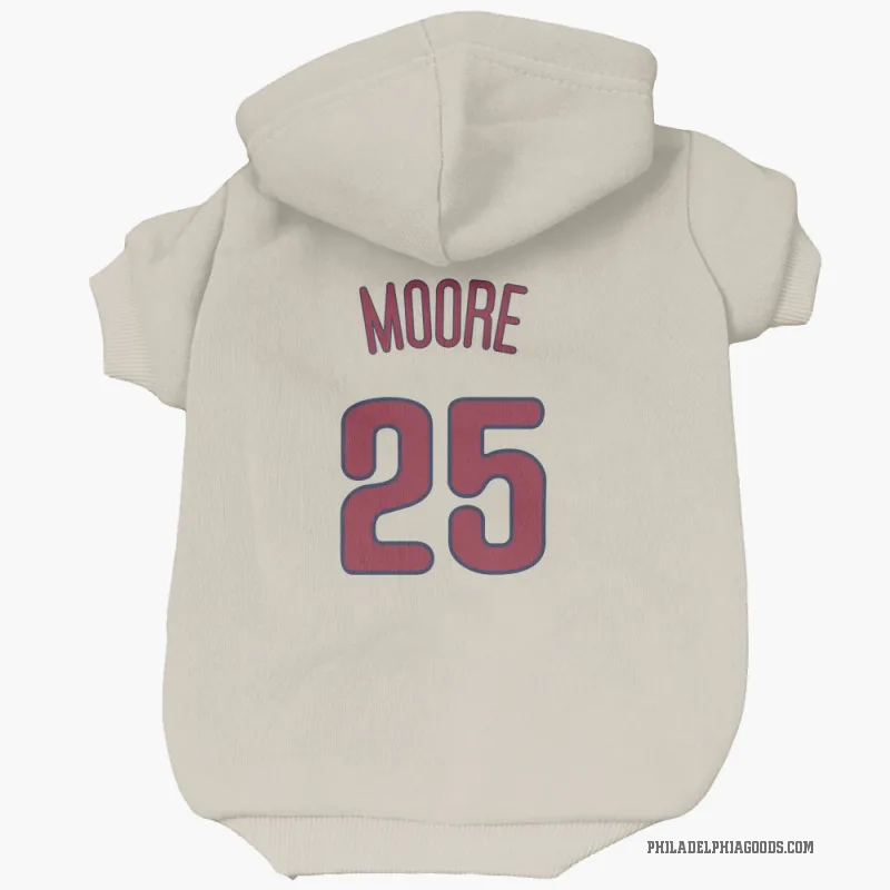 Dylan Moore  Cream Philadelphia Phillies  Cat & Dog Pet Hoodie