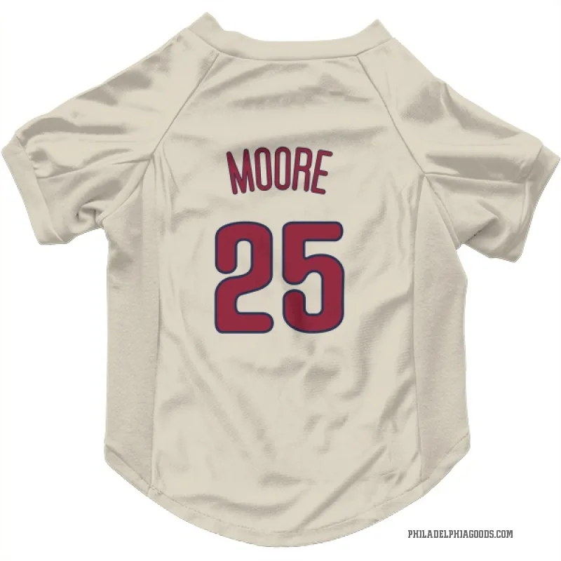 Dylan Moore  Cream Philadelphia Phillies  Cat & Dog Pet Jersey