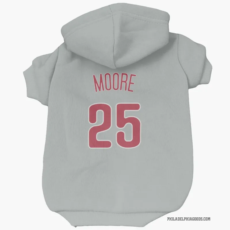 Dylan Moore  Gray Philadelphia Phillies  Cat & Dog Pet Hoodie