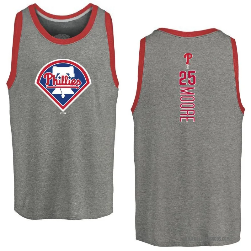 Dylan Moore Men's Ash Philadelphia Phillies Backer Tank Top -