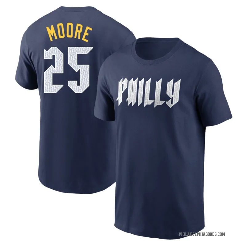 Dylan Moore Men's Navy Philadelphia Phillies 2024 City Connect Fuse T-Shirt