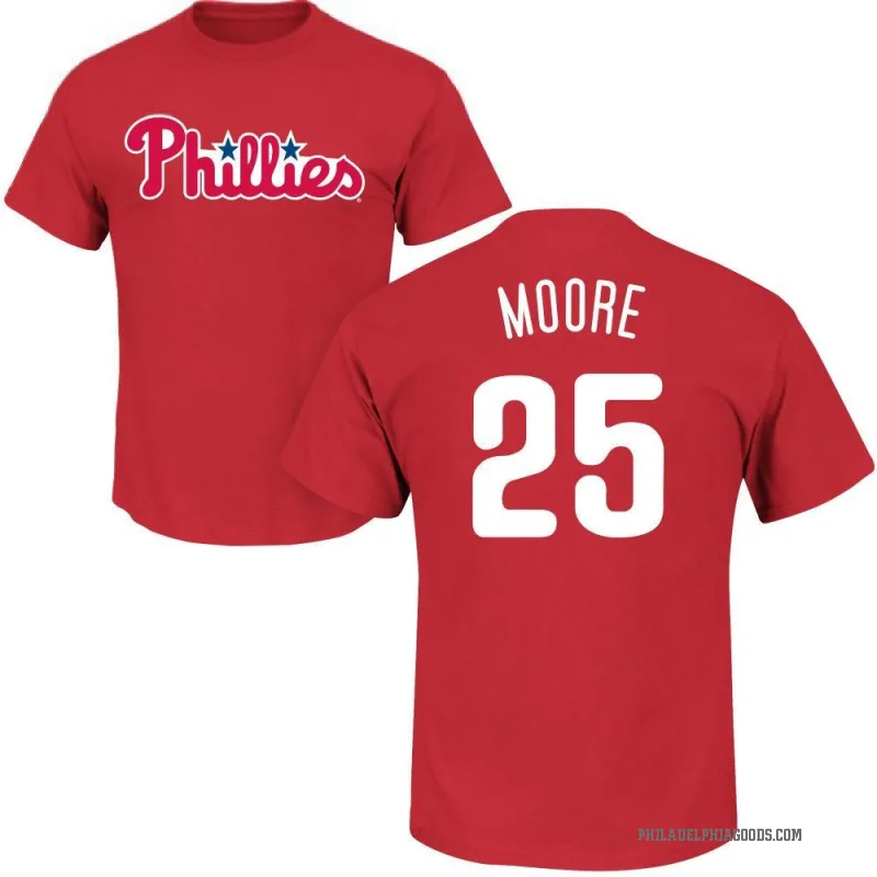 Dylan Moore Men's Red Philadelphia Phillies Roster T-Shirt -