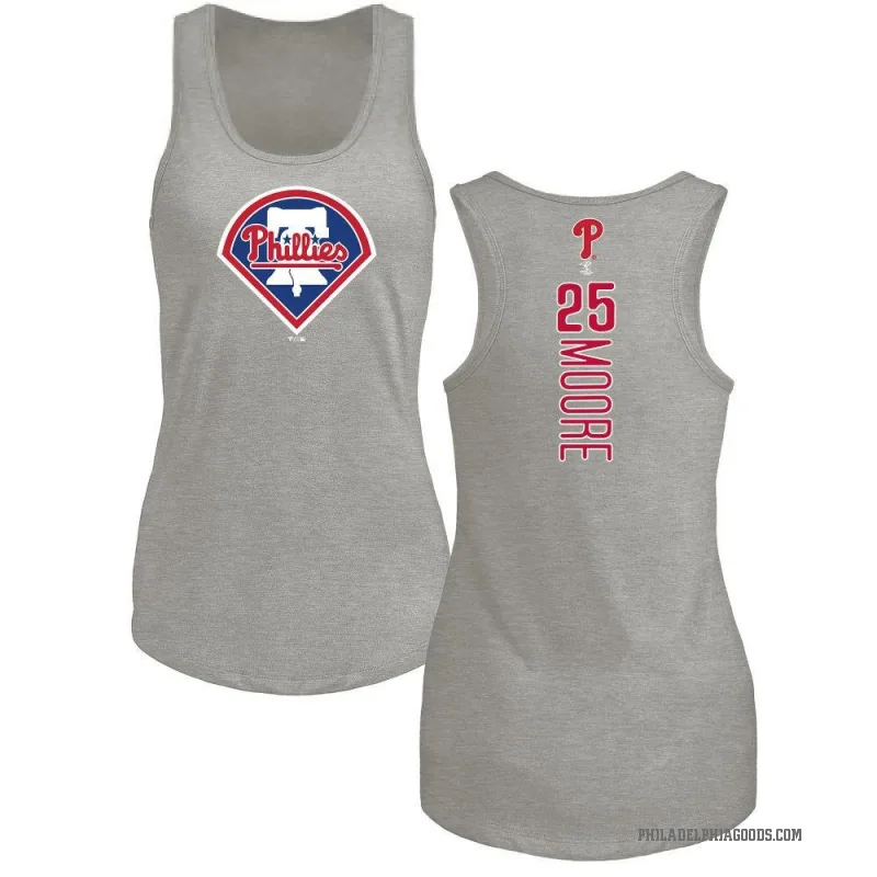 Dylan Moore Women's Ash Philadelphia Phillies Backer Tank Top -