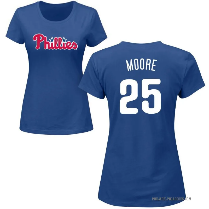 Dylan Moore Women's Royal Philadelphia Phillies Roster T-Shirt -