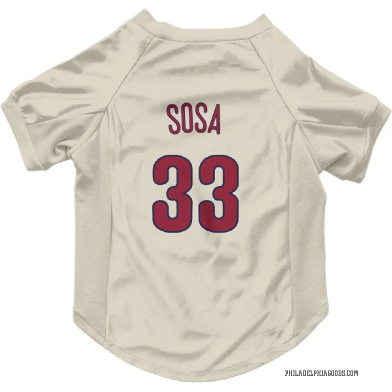 Edmundo Sosa  Cream Philadelphia Phillies  Cat & Dog Pet Jersey