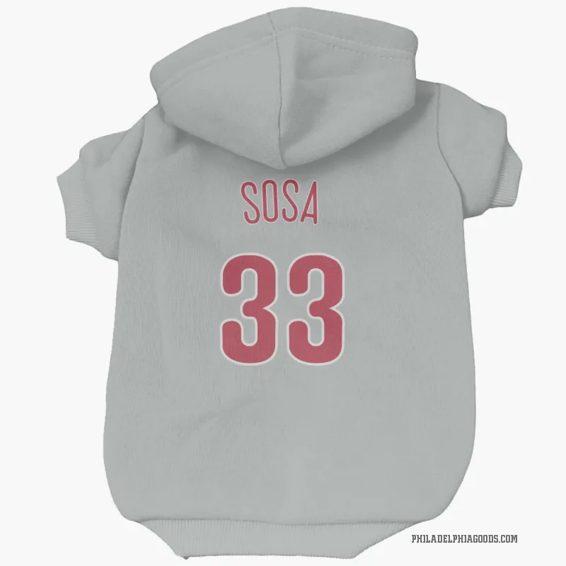 Edmundo Sosa  Gray Philadelphia Phillies  Cat & Dog Pet Hoodie