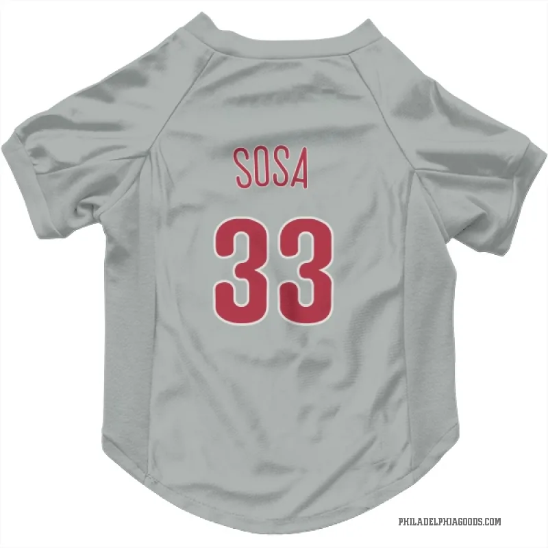 Edmundo Sosa  Gray Philadelphia Phillies  Cat & Dog Pet Jersey