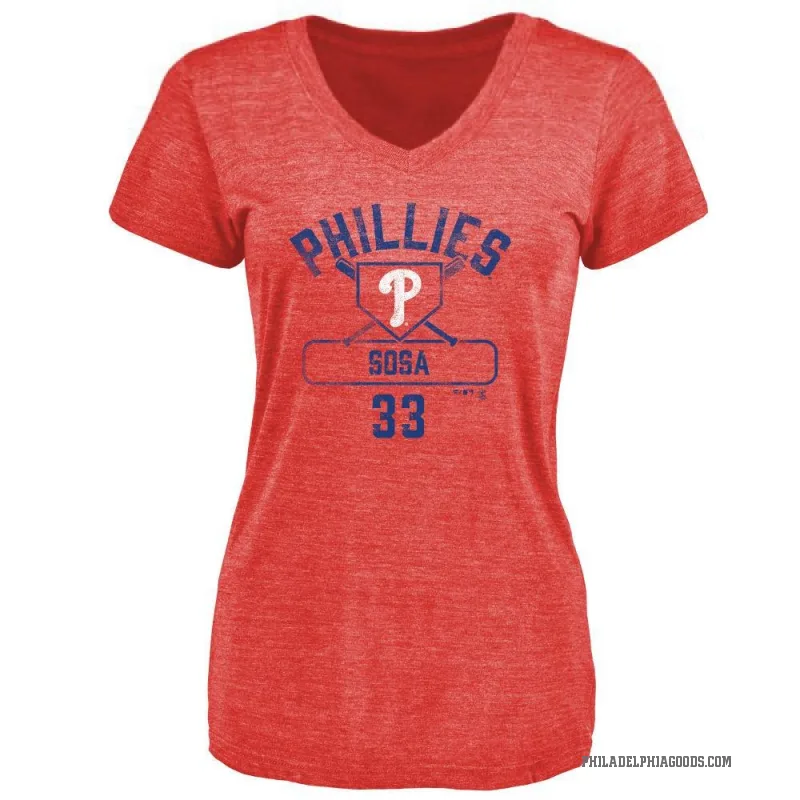 Edmundo Sosa Women's Red Philadelphia Phillies Base Runner T-Shirt -