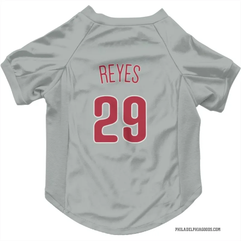 Felix Reyes  Gray Philadelphia Phillies  Cat & Dog Pet Jersey