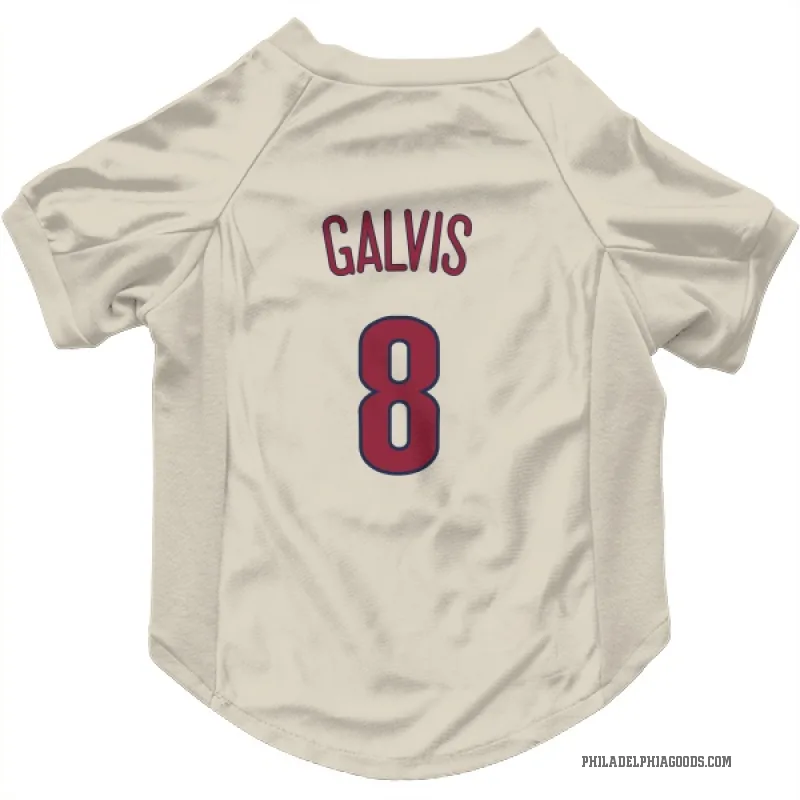 Freddy Galvis Cream Philadelphia Phillies Cat & Dog Pet Jersey