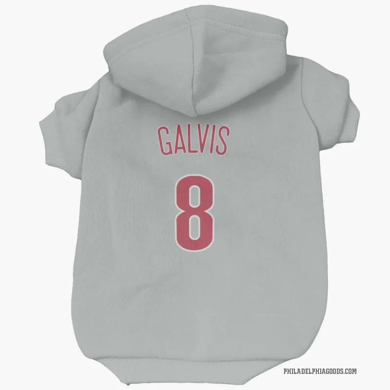 Freddy Galvis Gray Philadelphia Phillies Cat & Dog Pet Hoodie