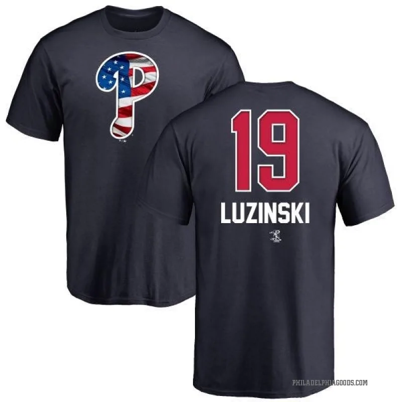 Greg Luzinski Men's Navy Philadelphia Phillies Name and Number Banner Wave T-Shirt -