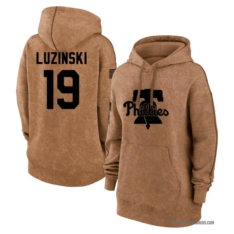 Greg Luzinski Women's Brown Philadelphia Phillies 2023 Salute to Service Pullover Hoodie
