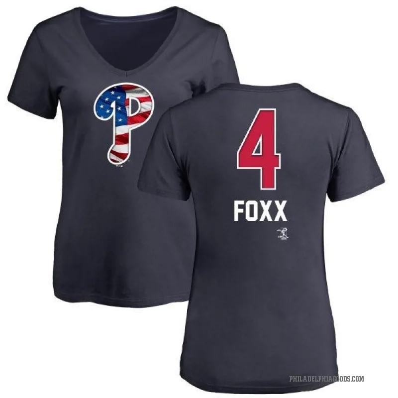 Jimmy Foxx Women's Navy Philadelphia Phillies Name and Number Banner Wave V-Neck T-Shirt -