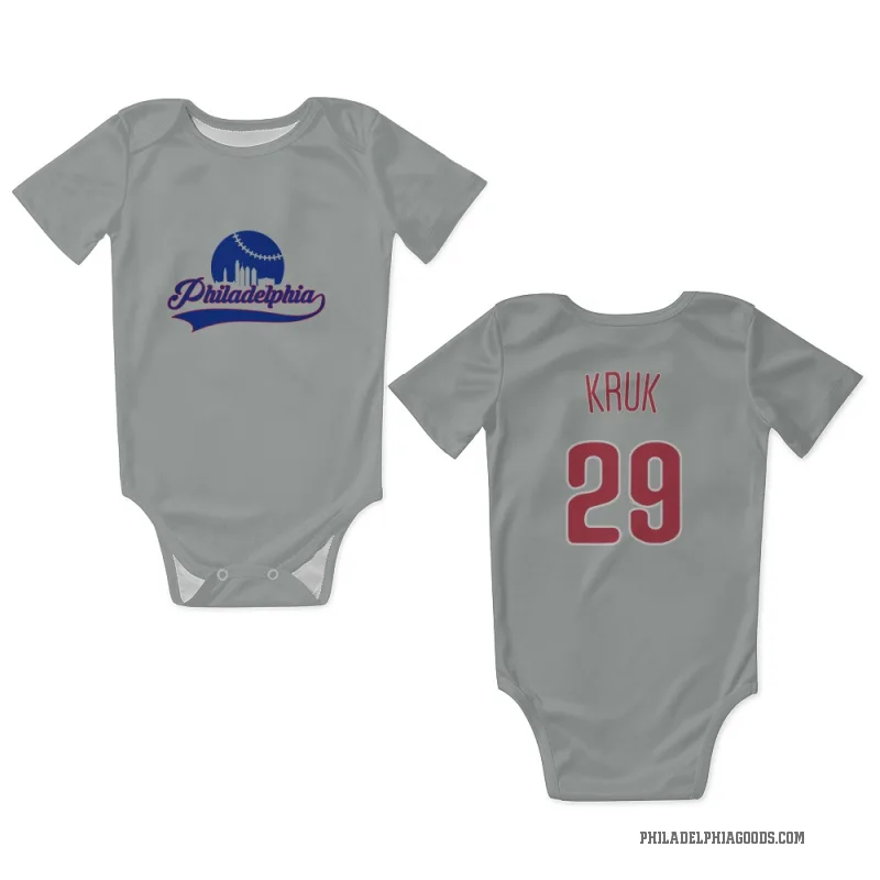 John Kruk  Gray Philadelphia Phillies  Newborn & Infant Bodysuit