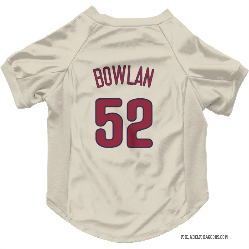 Jonathan Bowlan  Cream Philadelphia Phillies  Cat & Dog Pet Jersey