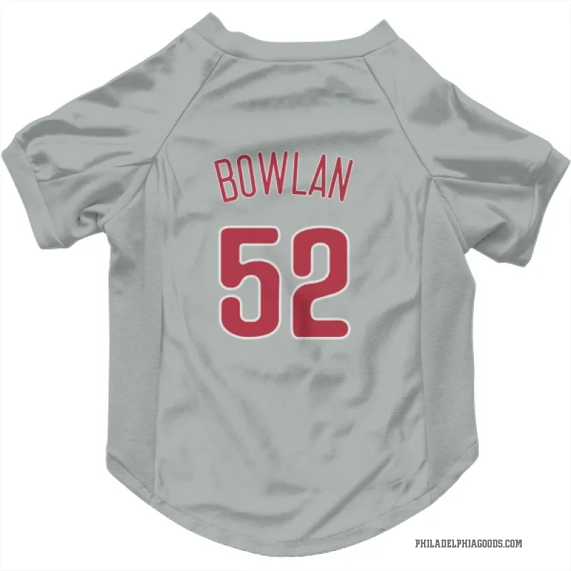 Jonathan Bowlan  Gray Philadelphia Phillies  Cat & Dog Pet Jersey