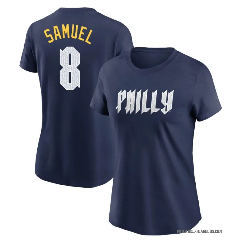 Juan Samuel Women's Navy Philadelphia Phillies 2024 City Connect Fuse T-Shirt