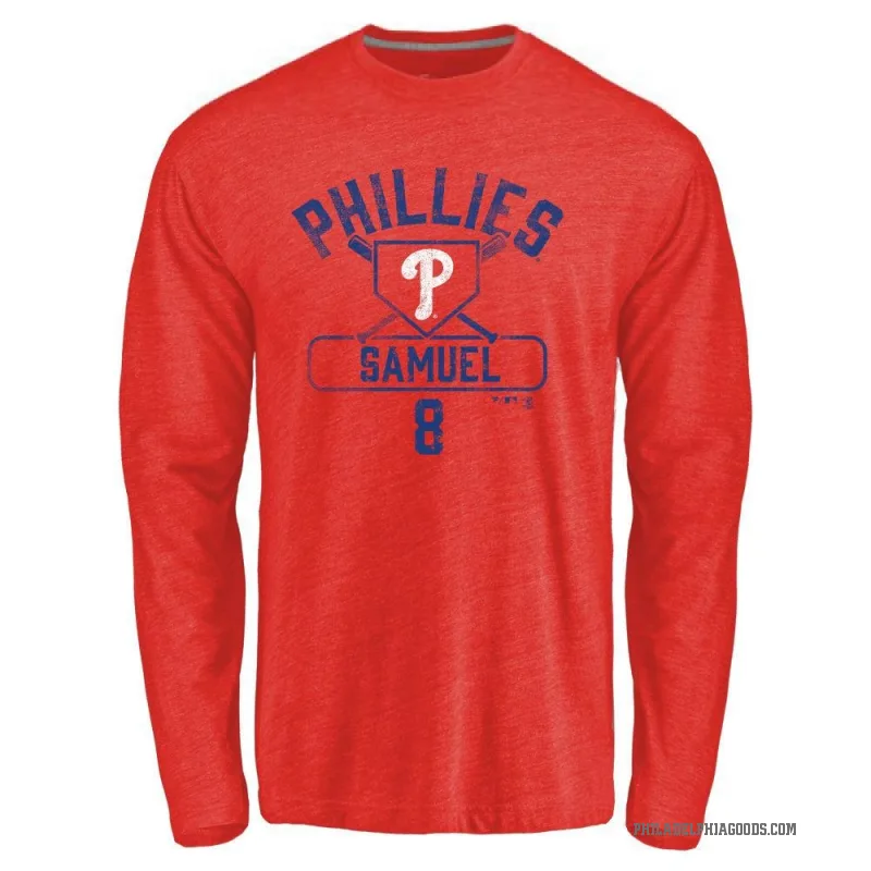 Juan Samuel Youth Red Philadelphia Phillies Base Runner Long Sleeve T-Shirt -