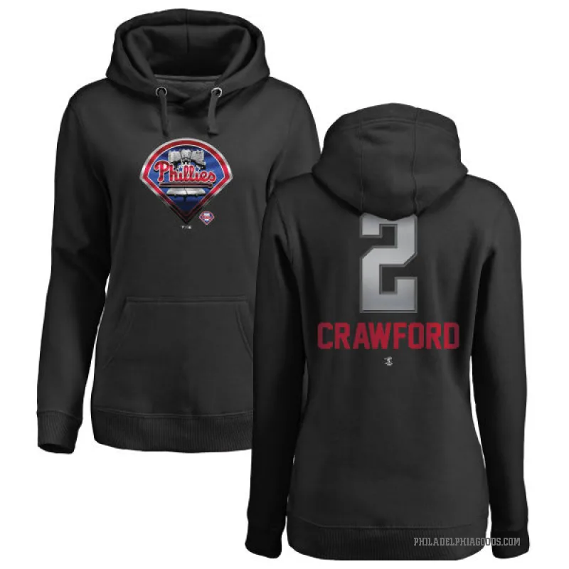 Justin Crawford Women's Black Philadelphia Phillies Branded Midnight Mascot Pullover Hoodie -