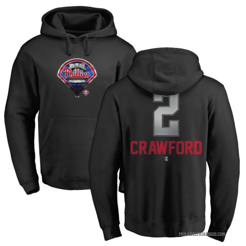 Justin Crawford Youth Black Philadelphia Phillies Branded Midnight Mascot Pullover Hoodie -