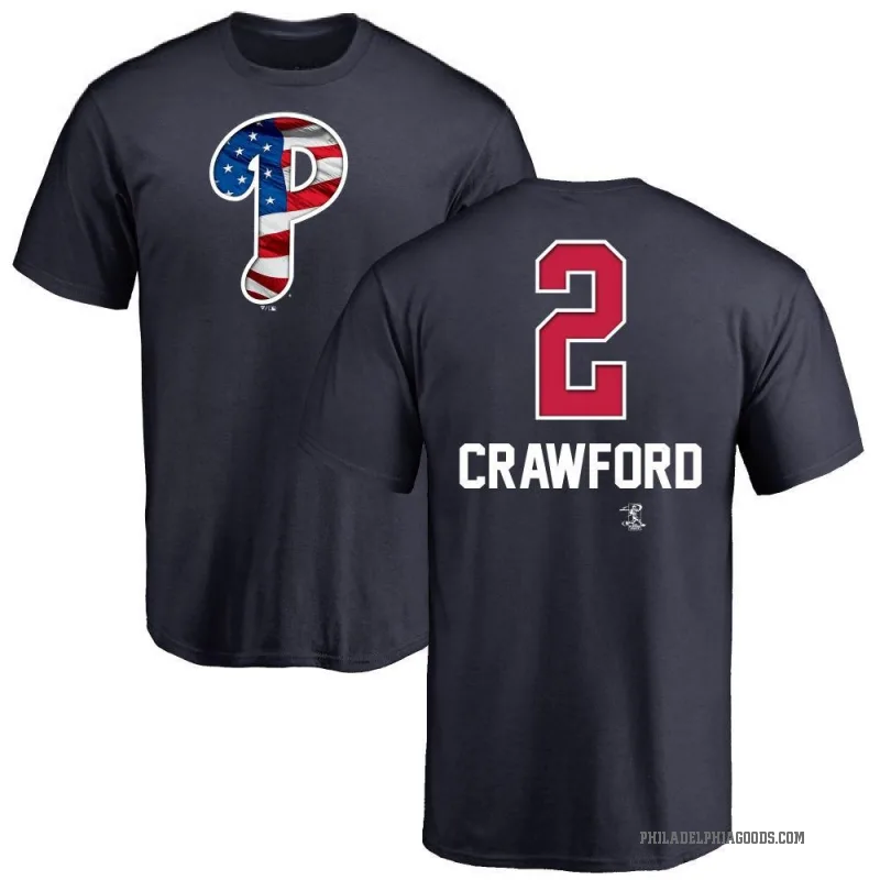 Justin Crawford Youth Navy Philadelphia Phillies Name and Number Banner Wave T-Shirt -