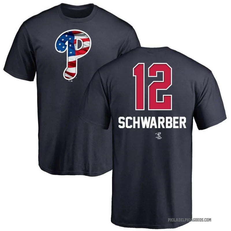 Kyle Schwarber Men's Navy Philadelphia Phillies Name and Number Banner Wave T-Shirt -