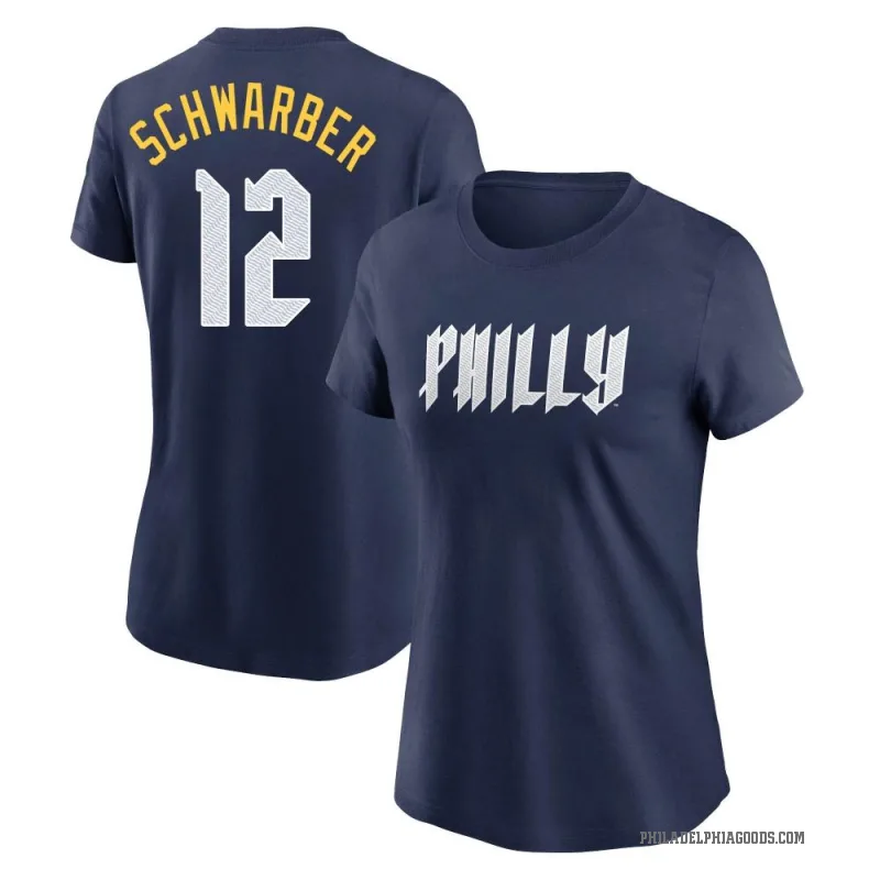 Kyle Schwarber Women's Navy Philadelphia Phillies 2024 City Connect Fuse T-Shirt