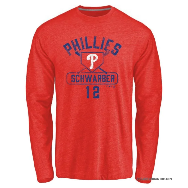 Kyle Schwarber Youth Red Philadelphia Phillies Base Runner Long Sleeve T-Shirt -
