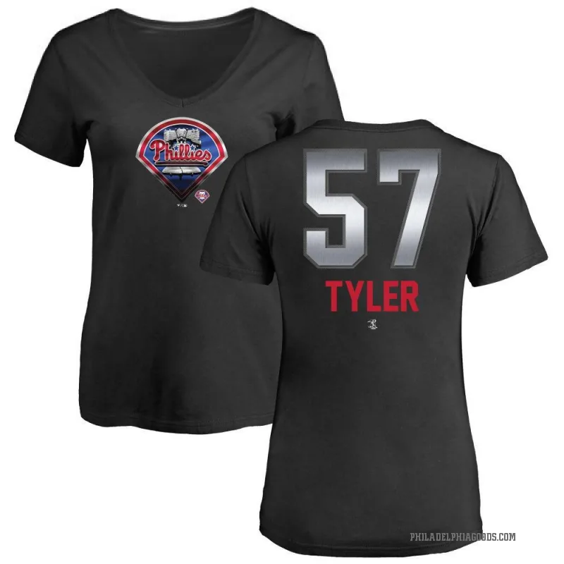 Kyle Tyler Women's Black Philadelphia Phillies Midnight Mascot V-Neck T-Shirt -