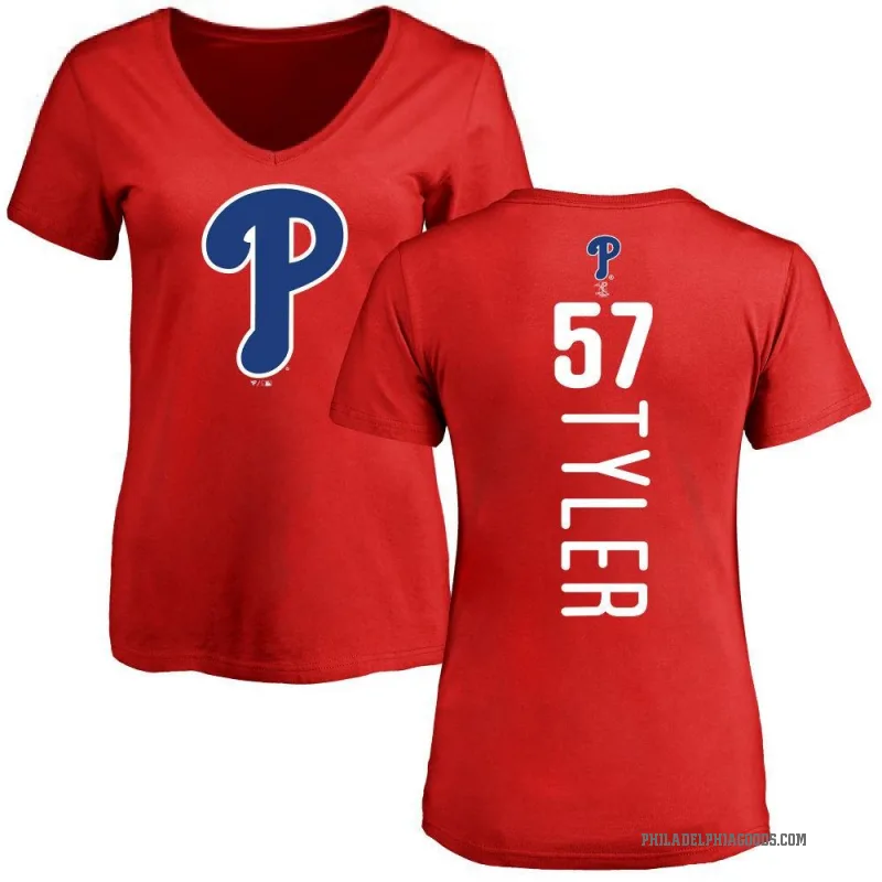 Kyle Tyler Women's Red Philadelphia Phillies Backer Slim Fit T-Shirt -