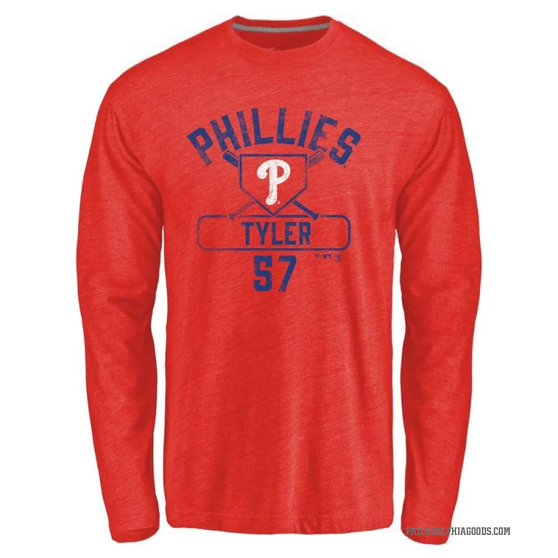 Kyle Tyler Youth Red Philadelphia Phillies Base Runner Long Sleeve T-Shirt -