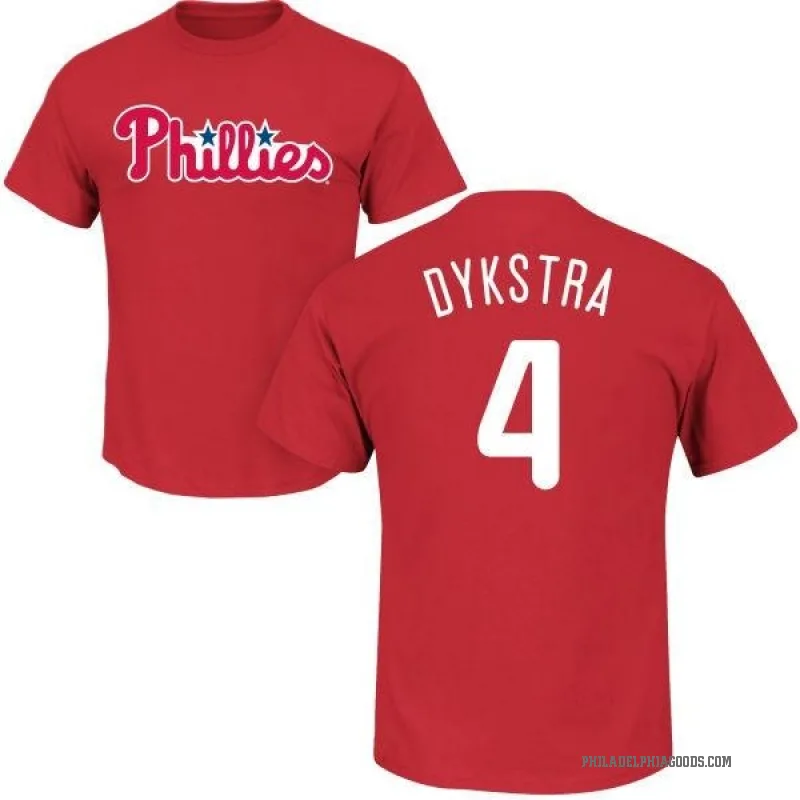 Lenny Dykstra Men's Red Philadelphia Phillies Roster T-Shirt -