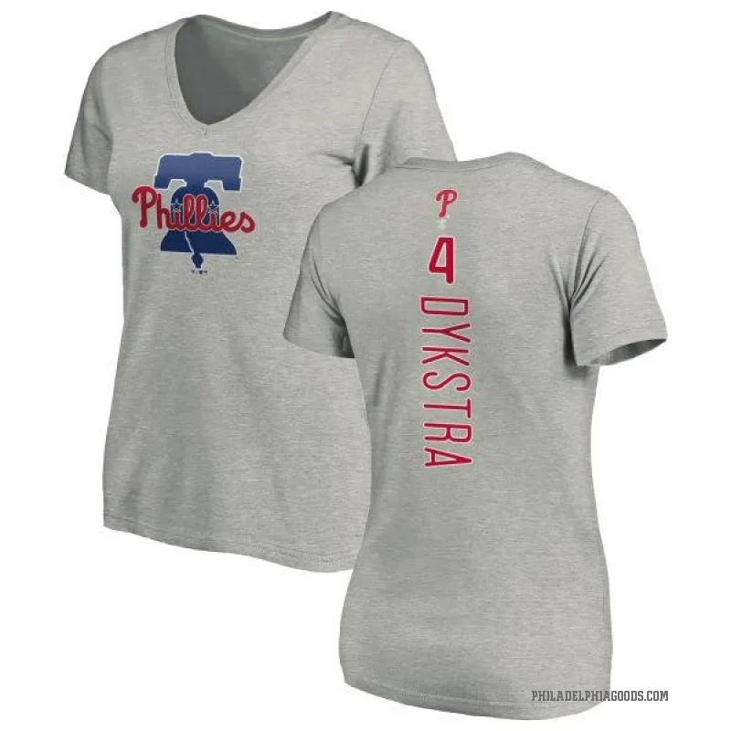 Lenny Dykstra Women's Ash Philadelphia Phillies Backer Slim Fit T-Shirt -