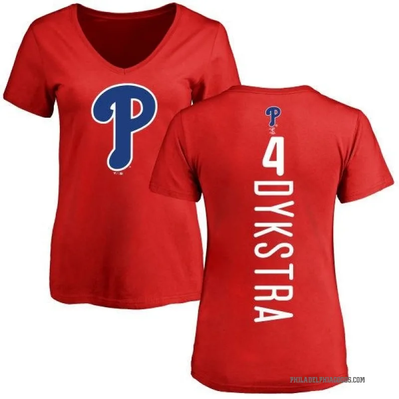 Lenny Dykstra Women's Red Philadelphia Phillies Backer Slim Fit T-Shirt -