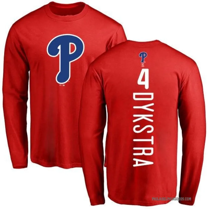 Lenny Dykstra Youth Red Philadelphia Phillies Backer Long Sleeve T-Shirt -