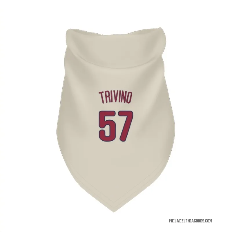 Lou Trivino  Cream Philadelphia Phillies  Cat & Dog Pet Bandana