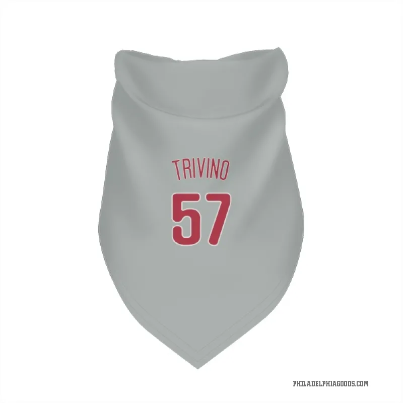 Lou Trivino  Gray Philadelphia Phillies  Cat & Dog Pet Bandana