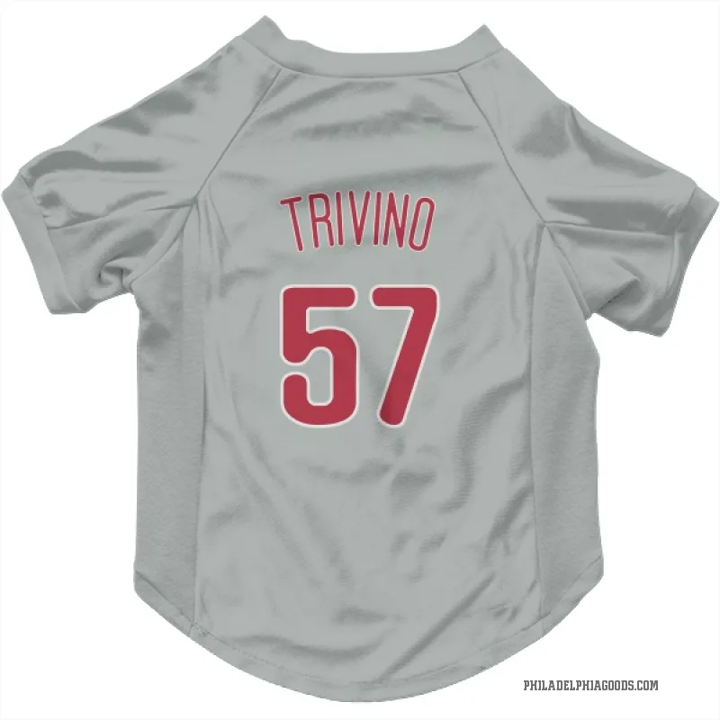 Lou Trivino  Gray Philadelphia Phillies  Cat & Dog Pet Jersey