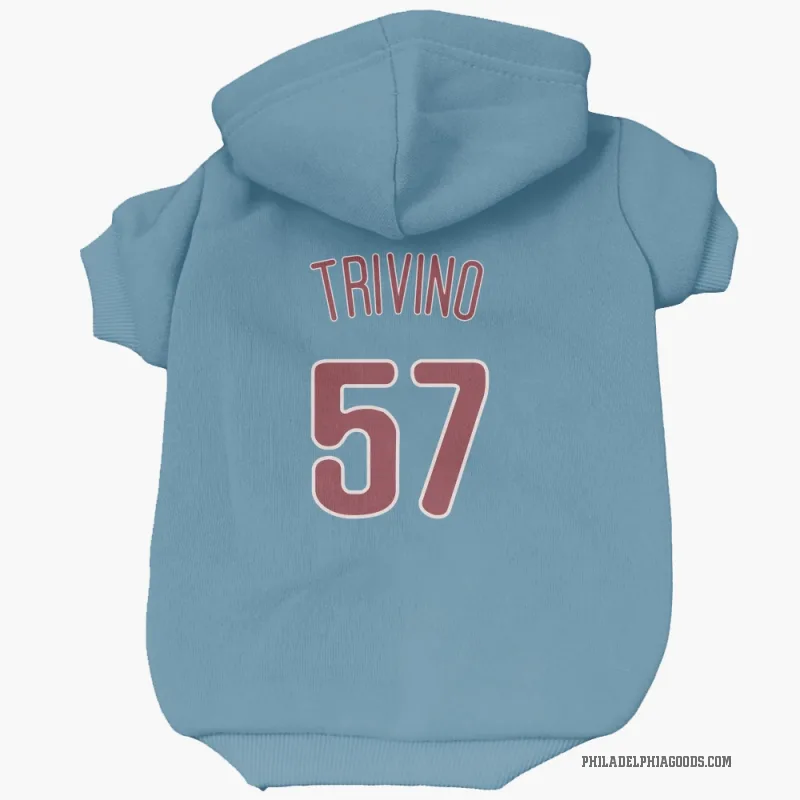 Lou Trivino  Light Blue Philadelphia Phillies  Cat & Dog Pet Hoodie