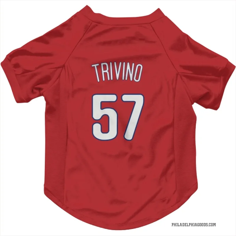 Lou Trivino  Red Philadelphia Phillies  Cat & Dog Pet Jersey