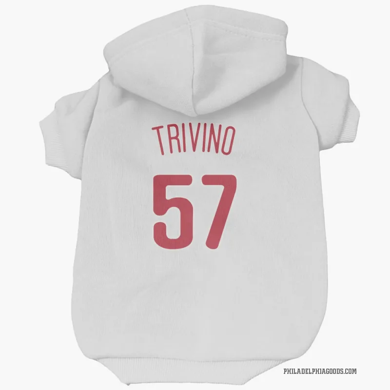 Lou Trivino  Scarlet Philadelphia Phillies  Cat & Dog Pet Hoodie